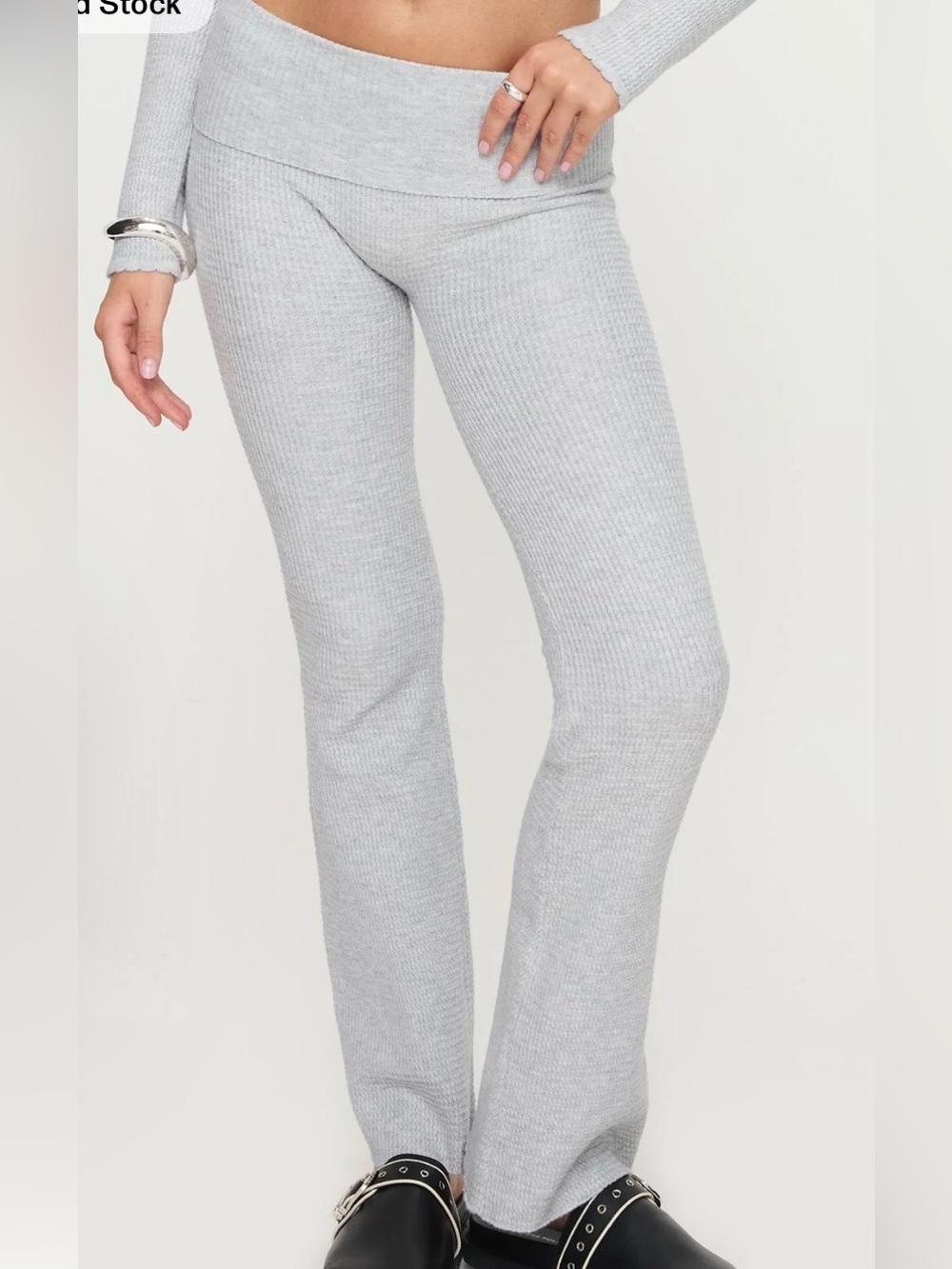 Princess Polly Wide Leg Fold-Over Waist Pants - light gray